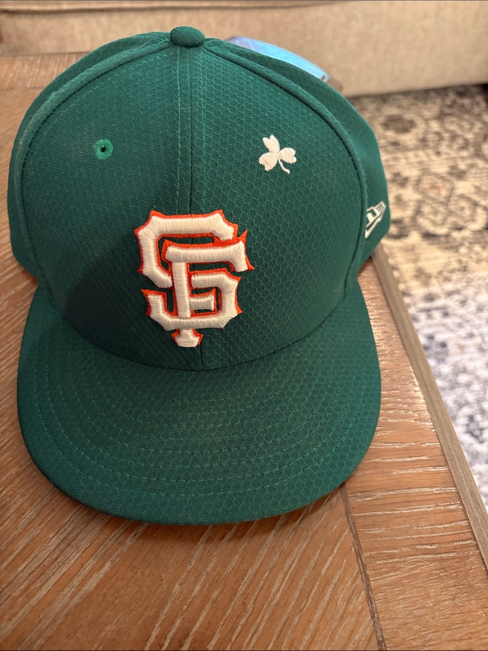 San Francisco Giants Green Fitted Hat with White Shamrock Size 8